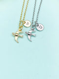 Gold or Silver Swallow Charm Necklace • Dainty Bird Pendant • Meaningful Nature Gift, N6728