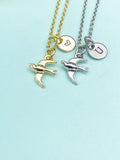 Gold or Silver Swallow Charm Necklace • Dainty Bird Pendant • Meaningful Nature Gift, N6728