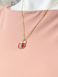 Gold Red Ladybug Charm Necklace for Women, N6732