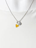Silver Peel Banana Yellow Charm Necklace, N6733
