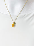Gold Orange Pomegranate Charm Necklace for Women, N6734