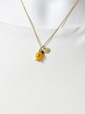 Gold Orange Pomegranate Charm Necklace for Women, N6734