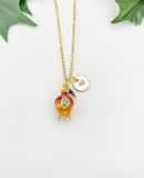 Gold Red Pomegranate Charm Necklace for Women, N6735