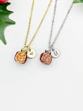 Gold or Silver Red Pomegranate Charm Necklace, N6738