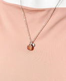 Gold or Silver Red Pomegranate Charm Necklace, N6738