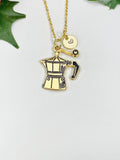 Gold Manual Coffee Bean Grinder Charm Necklace for Women, N6742