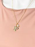 Gold Manual Coffee Bean Grinder Charm Necklace for Women, N6742