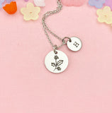 Gold or Silver Holly Flower Charm Necklace for Women, N3836