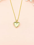 Gold TINY Heart Locket Necklace, Personalized Customized Monogram Made to Order Jewelry, D392G