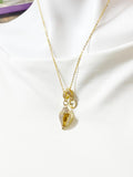 Gold Conch Shell Cubic Zirconia Necklace – Gift for Beach Lover, Nature Charm Jewelry, N6800