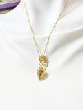 Gold Conch Shell Cubic Zirconia Necklace – Gift for Beach Lover, Nature Charm Jewelry, N6800