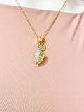 Gold Conch Shell Cubic Zirconia Necklace – Gift for Beach Lover, Nature Charm Jewelry, N6800