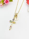 Gold Cross Necklace with Cubic Zirconia – Gift for Faith, Strength & Inspiration, N6801