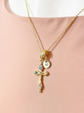 Gold Cross Necklace with Cubic Zirconia – Gift for Faith, Strength & Inspiration, N6801