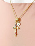 Gold Cross Necklace with Cubic Zirconia – Gift for Faith, Strength & Inspiration, N6801