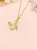 Gold Butterfly Charm Necklace for Women, N6751
