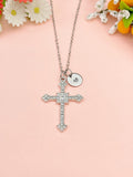 Silver Cross Charm Necklace, N6752