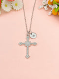 Silver Cross Charm Necklace, N6752