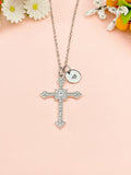 Silver Cross Charm Necklace, N6752