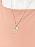 Silver Cross Charm Necklace, N6752