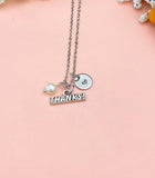 Thank You Necklace, Thanks and Pearl Charm, N6753