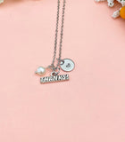 Thank You Necklace, Thanks and Pearl Charm, N6753