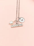 Thank You Necklace, Thanks and Pearl Charm, N6753