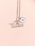 Thank You Necklace, Thanks and Pearl Charm, N6753