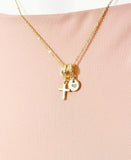 18K Gold Plated Cross Necklace with Cubic Zirconia Bail – Faith Gift Jewelry, N6805