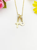 18K Gold Plated Cross Necklace with Cubic Zirconia Bail – Faith Gift Jewelry, N6805