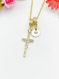 18K Gold Plated Cross Necklace AAA Cubic Zirconia Pendant – Faith Gift Jewelry, N6806