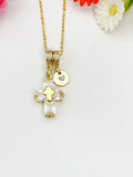 18K Gold Plated Cross Necklace Cubic Zirconia Pendant – Faith Gift Jewelry, N6807