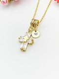 18K Gold Plated Cross Necklace Cubic Zirconia Pendant – Faith Gift Jewelry, N6807