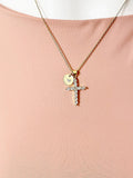Gold Cross Cubic Zirconia Pendant Necklace – Faith Gift Jewelry, N6808