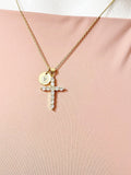 Gold Cross Cubic Zirconia Pendant Necklace – Faith Gift Jewelry, N6808