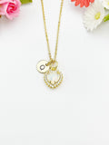 Gold Heart Synthetic Opal Charm Necklace – Dainty Gift for Her, N6810