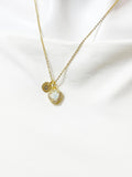 Gold Heart Synthetic Opal Charm Necklace – Dainty Gift for Her, N6810