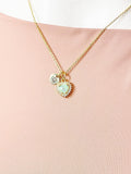 Gold Heart Synthetic Opal Charm Necklace – Dainty Gift for Her, N6812