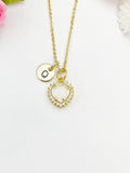 Gold Heart Synthetic Opal Charm Necklace – Dainty Gift for Her, N6814