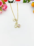 Gold Pink Cherry Heart Cubic Zirconia Pendant Necklace – Fruit Foodie Gift Jewelry, N6822