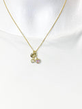 Gold Pink Cherry Heart Cubic Zirconia Pendant Necklace – Fruit Foodie Gift Jewelry, N6822