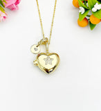 Gold Heart with Star Cubic Zirconia Diffuser Locket Pendant Necklace – Mom Gift Jewelry, N6823