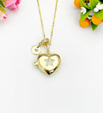 Gold Heart with Star Cubic Zirconia Diffuser Locket Pendant Necklace – Mom Gift Jewelry, N6823