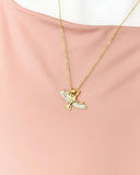Gold Duck Goose Bird Cubic Zirconia Pendant Necklace – Animal Gift Jewelry, N6828