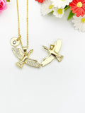 Gold Duck Goose Bird Cubic Zirconia Pendant Necklace – Animal Gift Jewelry, N6828