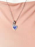 Silver Blue Heart Cubic Zirconia Pendant Necklace – Mother's Day Gift Jewelry, N6829