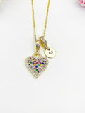Gold Heart Cubic Zirconia Pendant Necklace – Anniversary Gift Jewelry, N6831