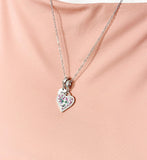 Silver Colorful Heart Cubic Zirconia Pendant Necklace – Mother's Day Gift Jewelry, N6832