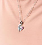 Silver Colorful Heart Cubic Zirconia Pendant Necklace – Mother's Day Gift Jewelry, N6832