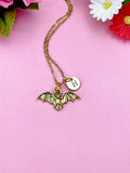 Gold Bat Charm Necklace, N491
